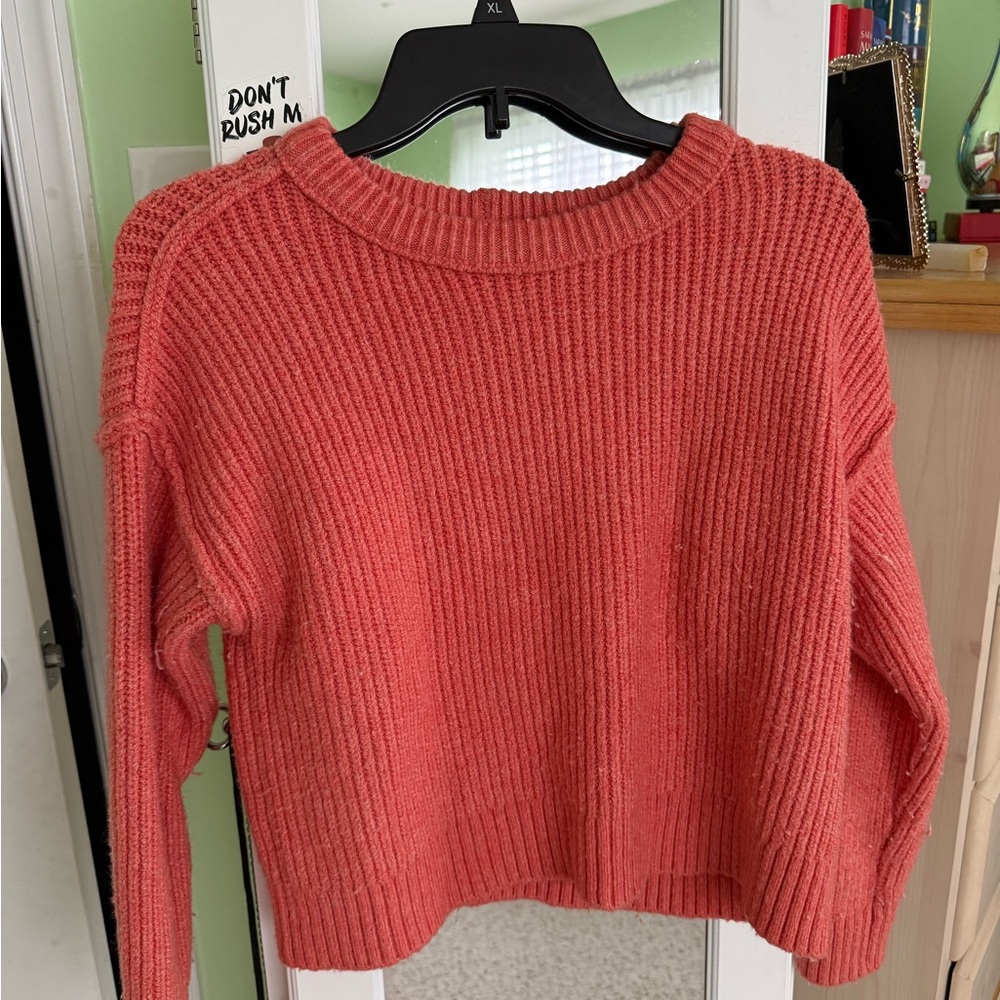 American Eagle Outfitters Pink Crew Neck Sweater